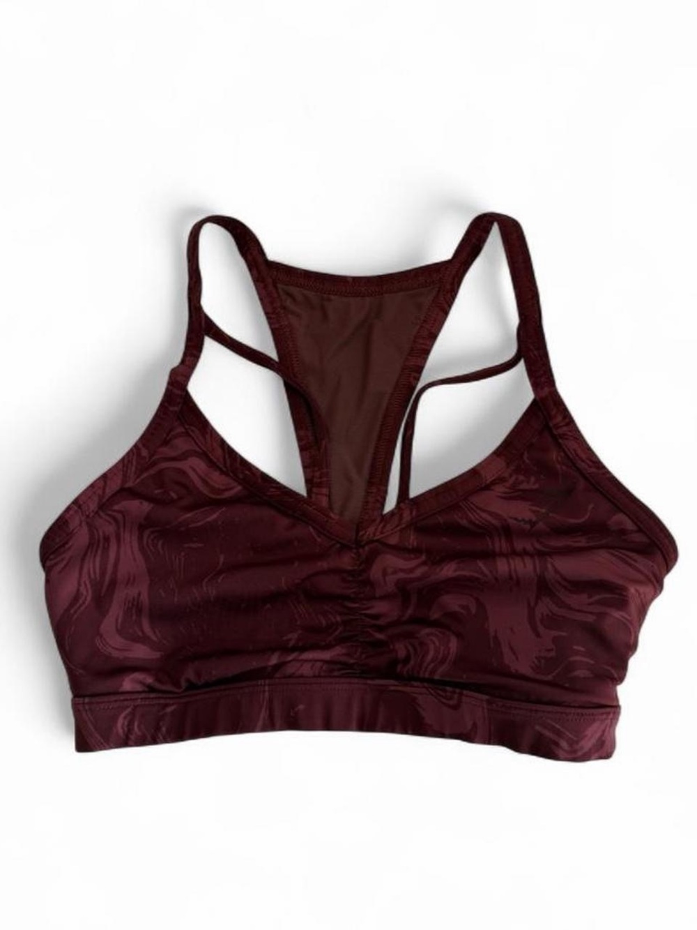 Gymshark Marbled Strappy Sports Bra - Burgundy